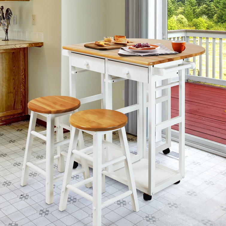 August Grove Wimborne 3 Piece Kitchen Island Set Reviews Wayfair