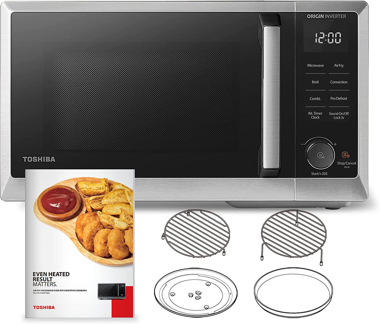 TOSHIBA 6-in-1 Inverter Microwave with Air Fryer Countertop Convection Microwave 0.9 Cu. Ft & | Wayfair