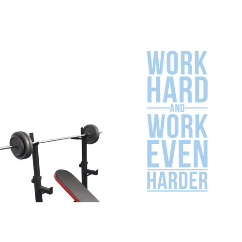 Work Hard And Work Even Harder Wall Sticker Happy Larry Colour: Light Blue, Size: Large