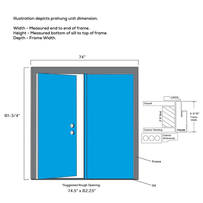 Primed Fiberglass Prehung Entry Door