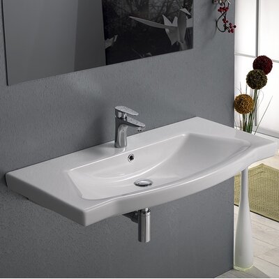 Argona Ceramic Rectangular Drop In Bathroom Sink With