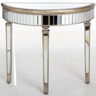 Mirrored Table Wayfair Co Uk Conley Half Moon Mirrored Console Table