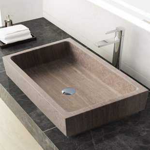 Granite Stone Bathroom Sinks You Ll Love Wayfair Save Maykke Lehi Stone Rectangular Vessel Bathroom Sink