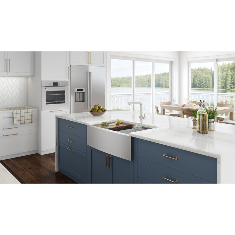Ruvati Verona Workstation 36 L X 21 W Double Basin Apron Kitchen Sink Reviews Wayfair