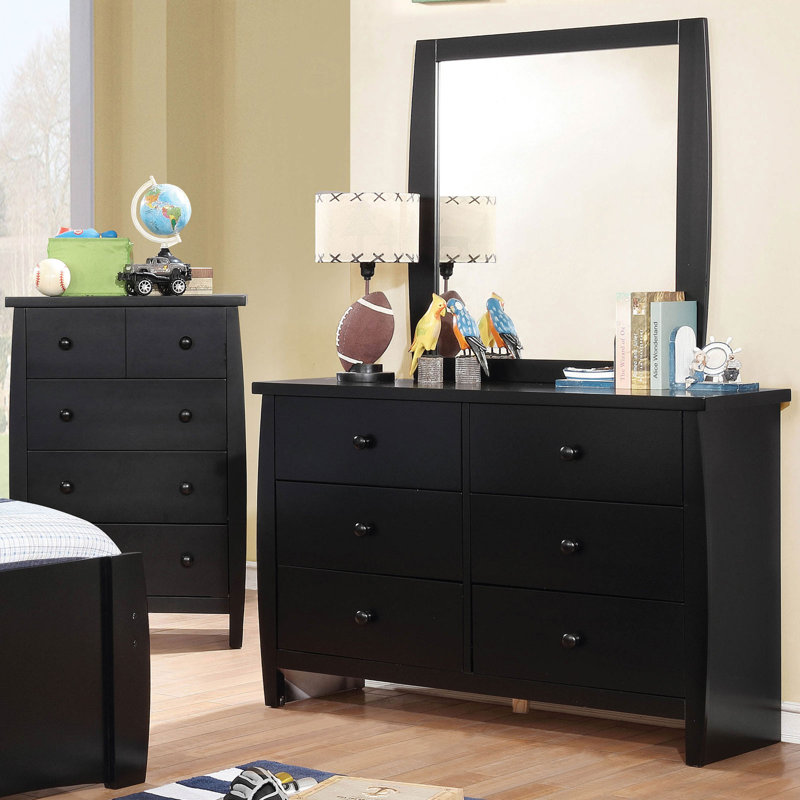 Zoomie Kids Bur 6 Drawer Double Dresser With Mirror Wayfair Zoomie Kids Bur 6 Drawer Double