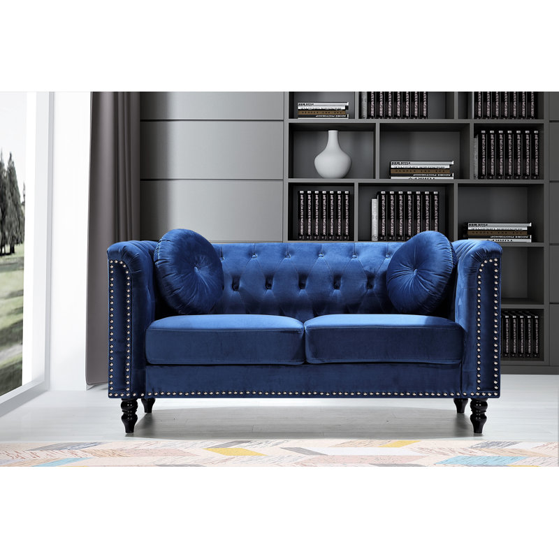 Whetzel Chesterfield 64" Rolled Arms Loveseat