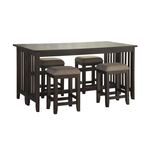 Red Barrel Studio 5 Piece Counter Dining Table With Drop Leaf And 4 Stools In Drop Leaf Reviews Wayfair