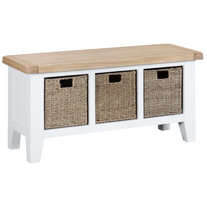 Beachcrest Home Buckley Large Wood Storage Hallway Bench Reviews