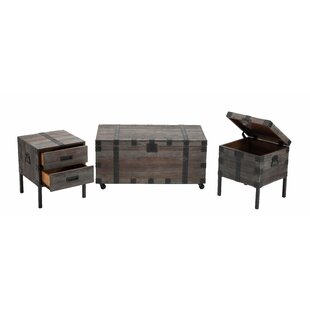 Aptos Reclaimed Wood and Metal 3 Piece Coffee Table Set by 17 Stories