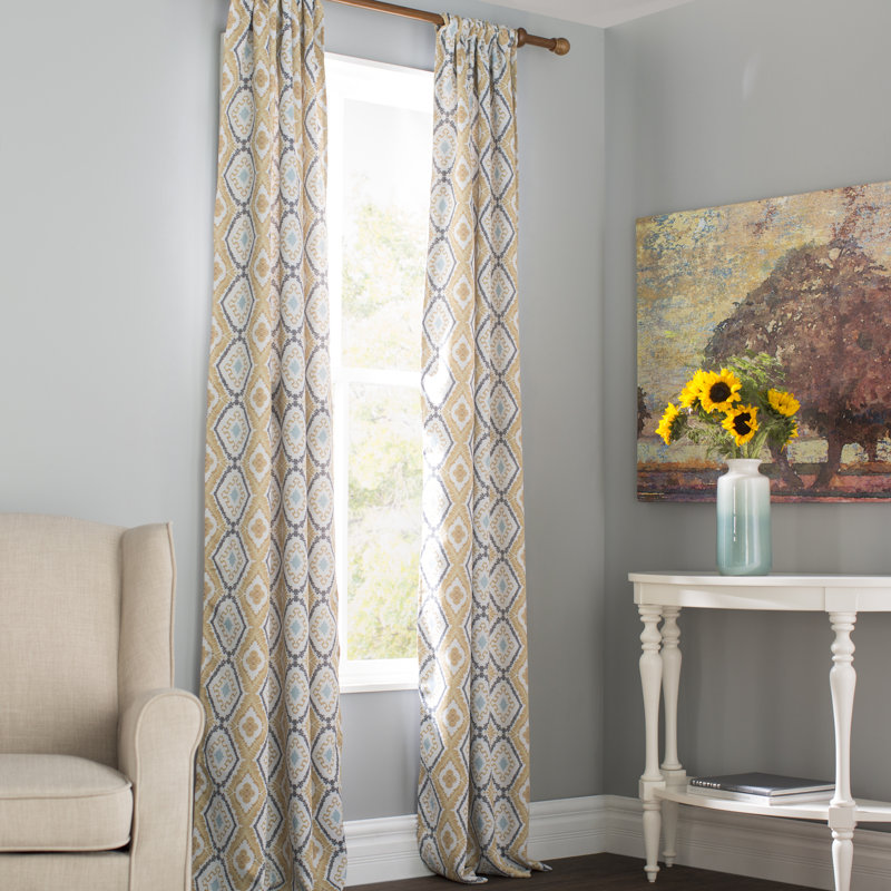 Zipcode Design Nicholls Geometric Blackout Thermal Rod Pocket Single Curtain Panel Reviews Wayfair