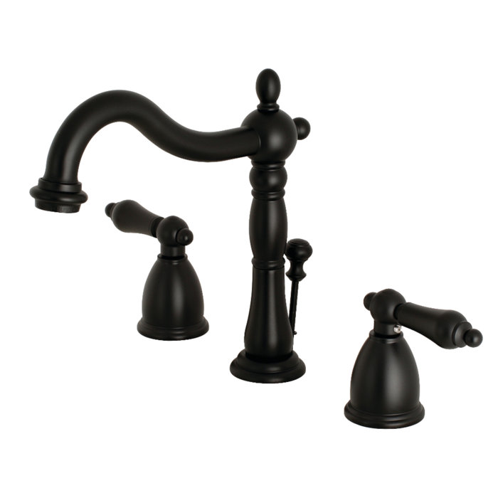 Kingston Brass Heritage Widespread Bathroom Faucet With Drain