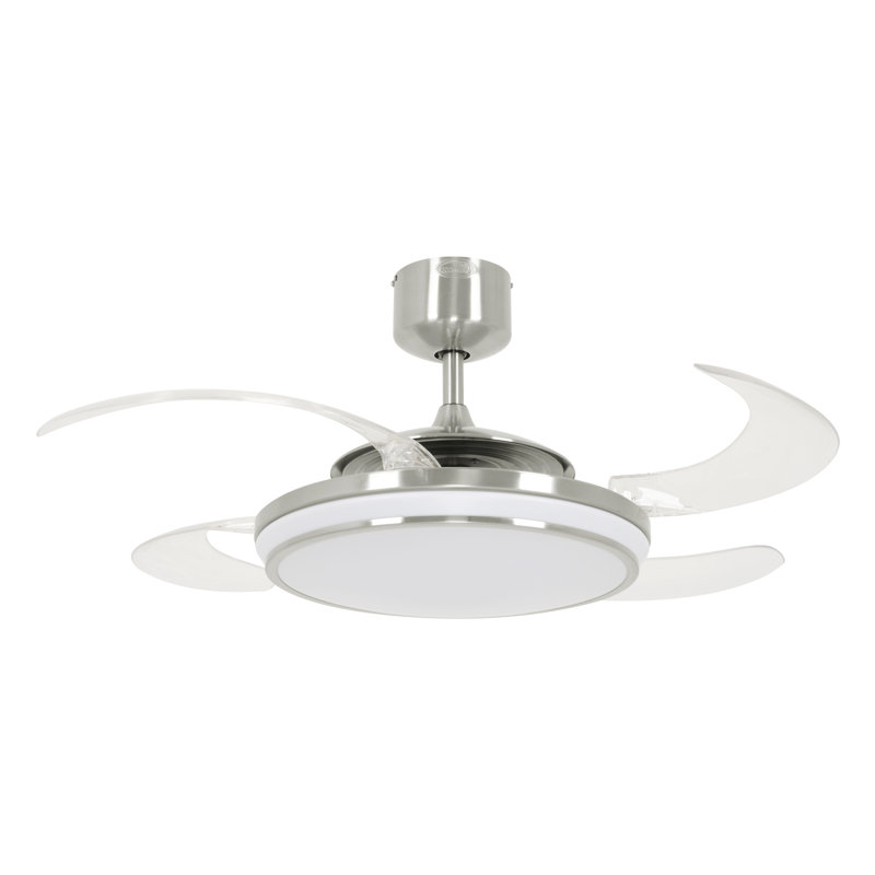 Laude Run 48 Levine Retractable 4 Blade Led Ceiling Fan With 4 Blade Led Ceiling Fan