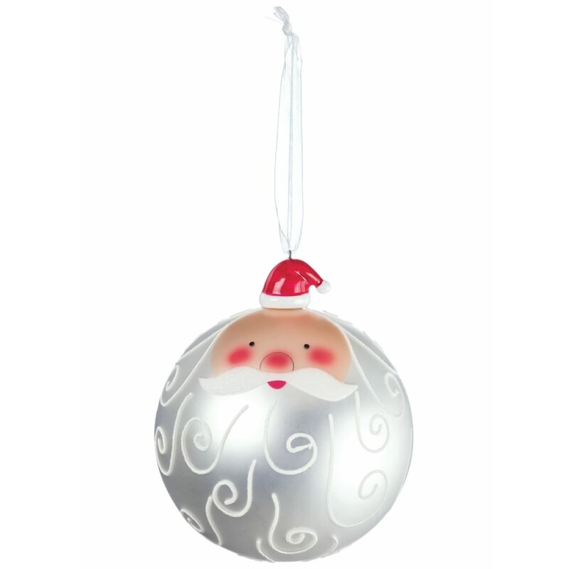 The Holiday Aisle® Santa Face Glass Ball Ornament