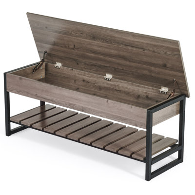 47" Lift Top Storage Bench with Shelf