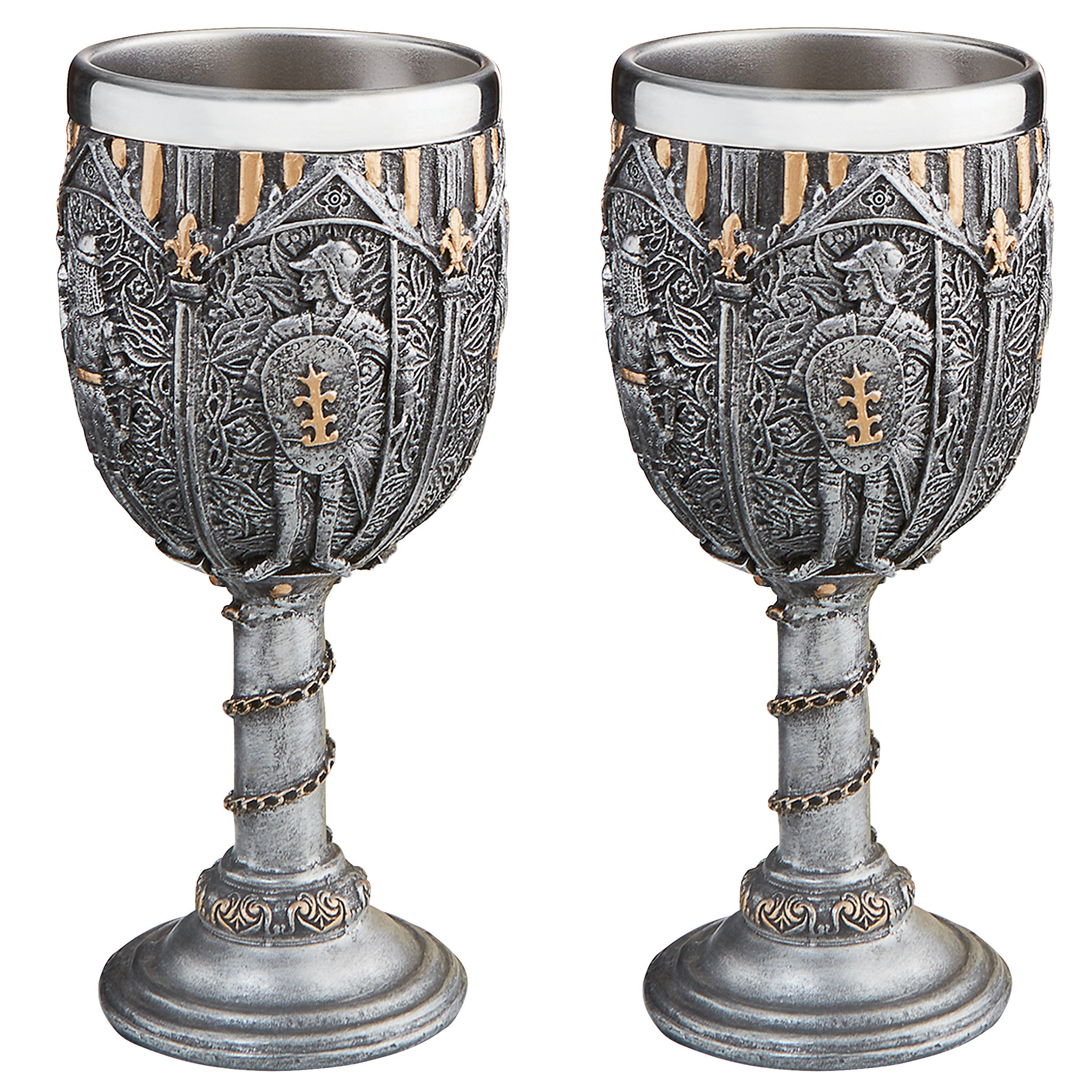Set of 4 Medieval Dragon Wine Goblet Chalice Resin Body Stainless Steel Faux ... Set of 4 Medieval Dragon Wine Goblet Chalice Resin Body Stainless Steel Faux ...