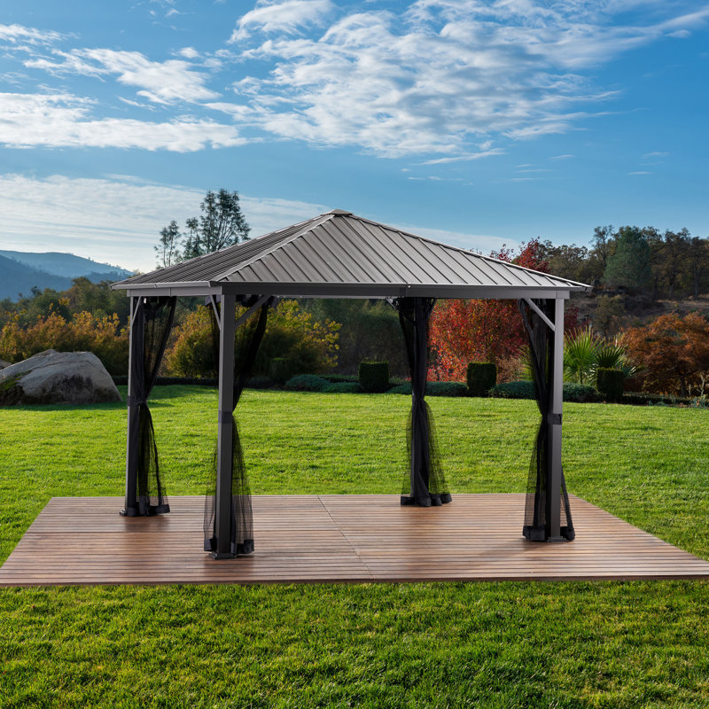 Home Loft Concepts Betty 9 Ft W X D Aluminum Patio Gazebo 9 Ft W X D Aluminum Patio Gazebo