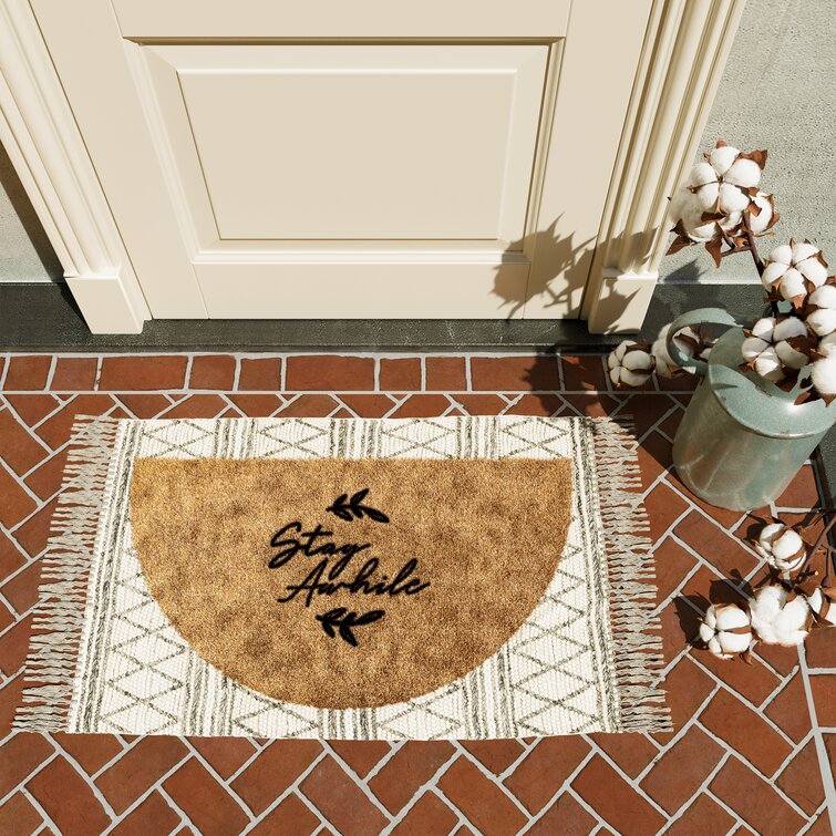 front porch house gift spring outdoor decor Stay awhile doormat mat doormat new home gift welcome mat