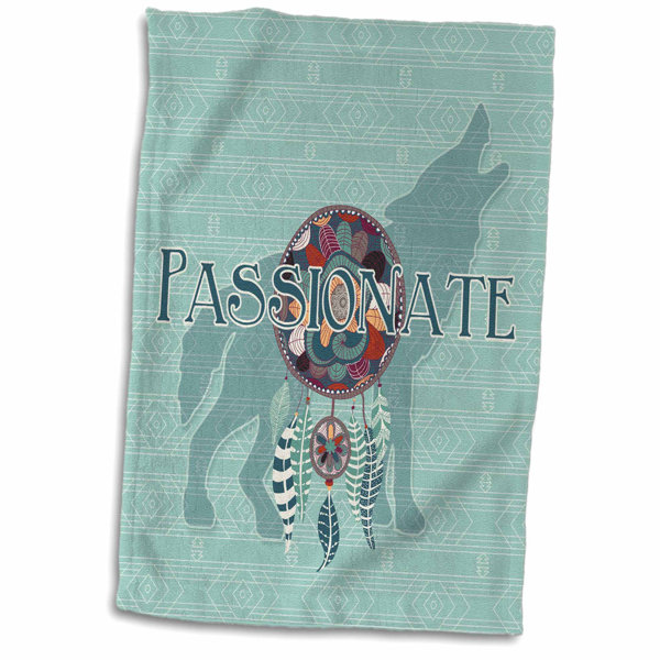East Urban Home Dennison Wolf Native American Animal Spirit With Dream Catcher Passionate Hand Towel Wayfair