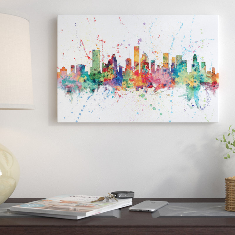 East Urban Home Rainbow Splash Skyline Series Houston Texas Usa