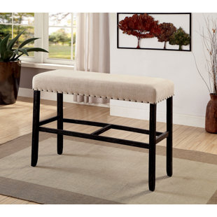 Go to store & view more images Three Posts Yarmouth Transitional Wood and Upholstered Bench