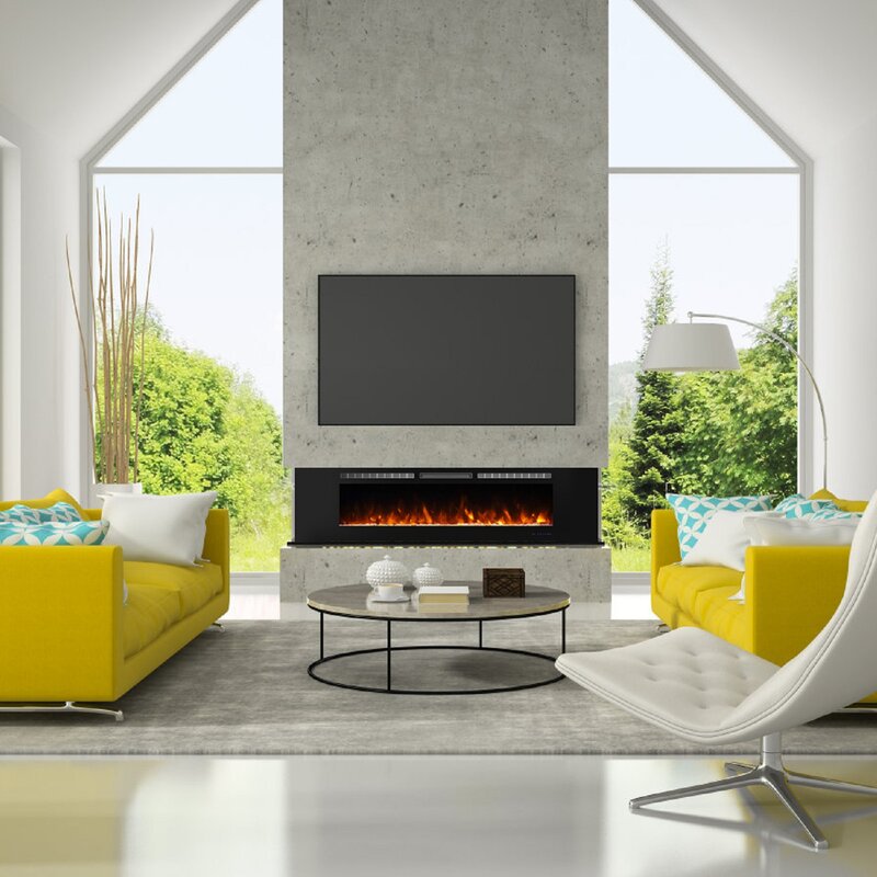 Latitude Run Millner Recessed Wall Mounted Electric Fireplace