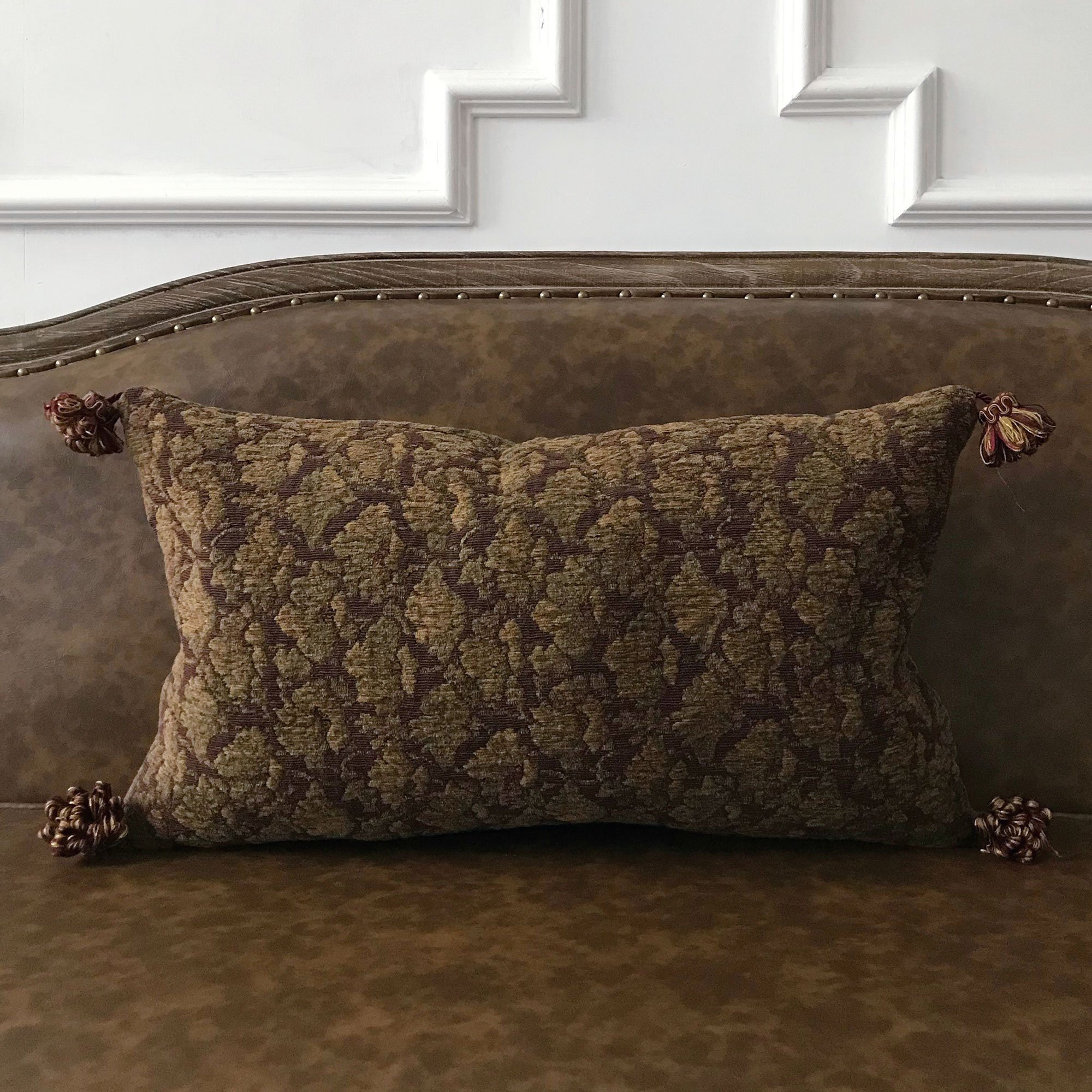 Charlton Home Cavazos Art Deco Tapestry Woven Botanical Lumbar