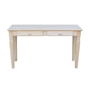 unfinished wood console table with drawers