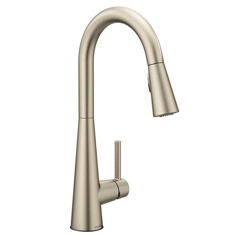 7864srs Bl Moen Sleek Pull Down Single Handle Kitchen Faucet With