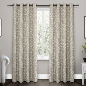 Baillons Nature/Floral Blackout Thermal Grommet Curtain Panels (Set of 2)