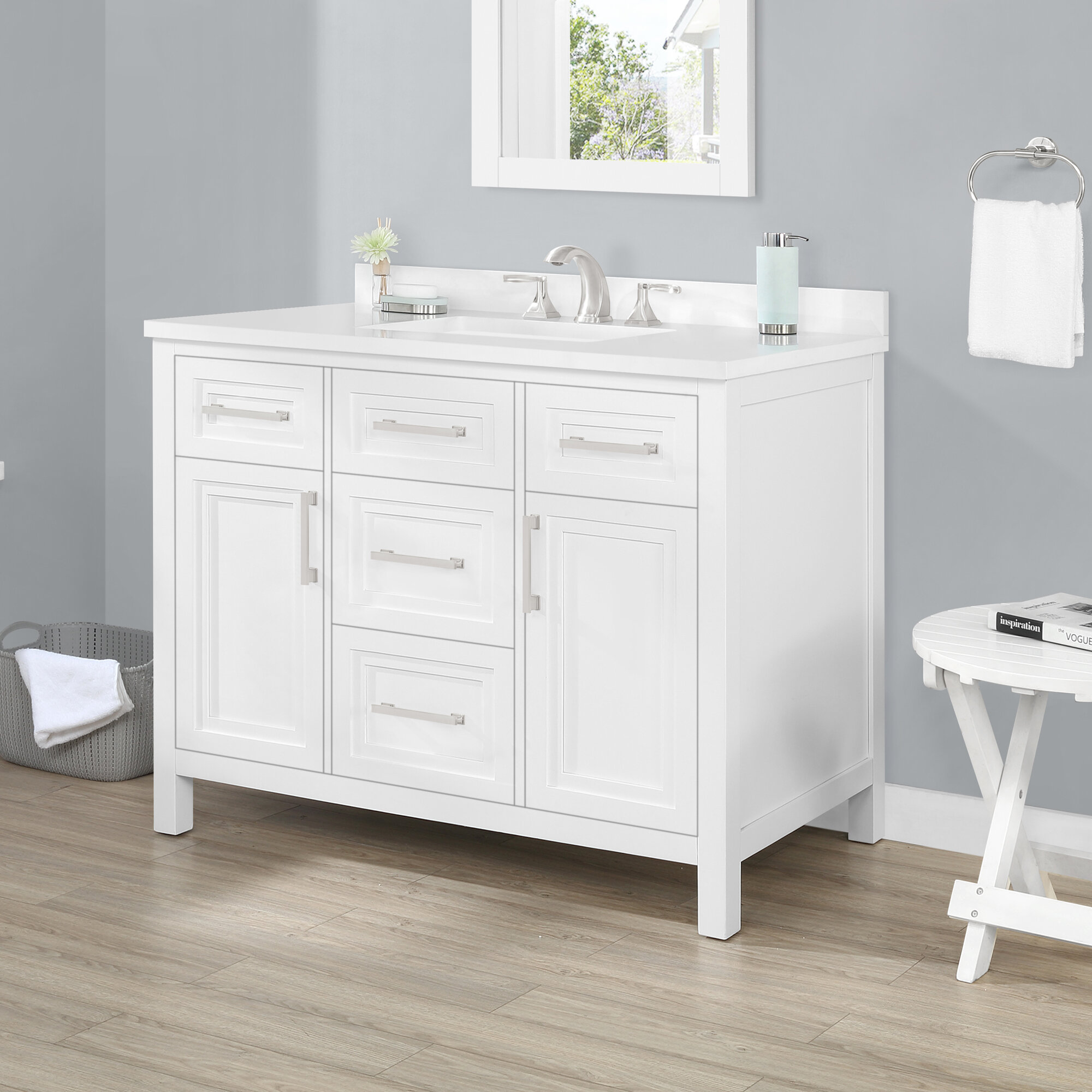 Ove Decors Laney 42 In Single Sink Bathroom Vanity In American Grey Wayfair