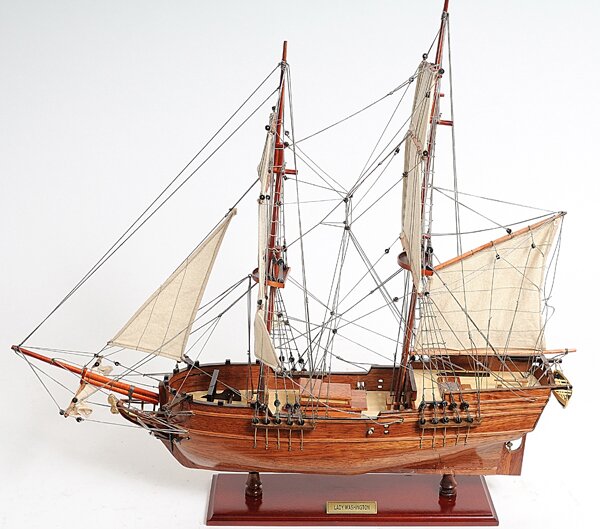 Brig Lady Washington Model Tall Pirate Ship 25" Boat Assembled Sailboat New 