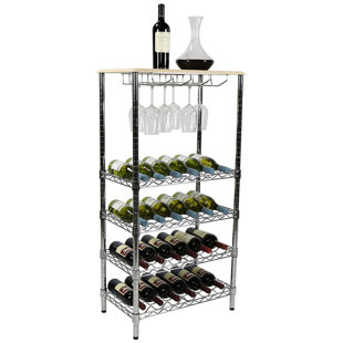 Chrome And Gl Shelving Unit Wayfair 5 Tier Wine 48 H X 24 W Shelving Unit