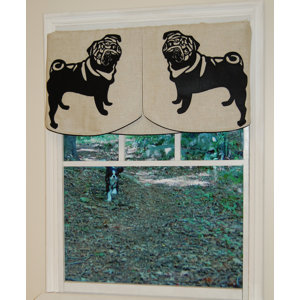 Faithful Companions 3 Piece Pug Dog Valance Set