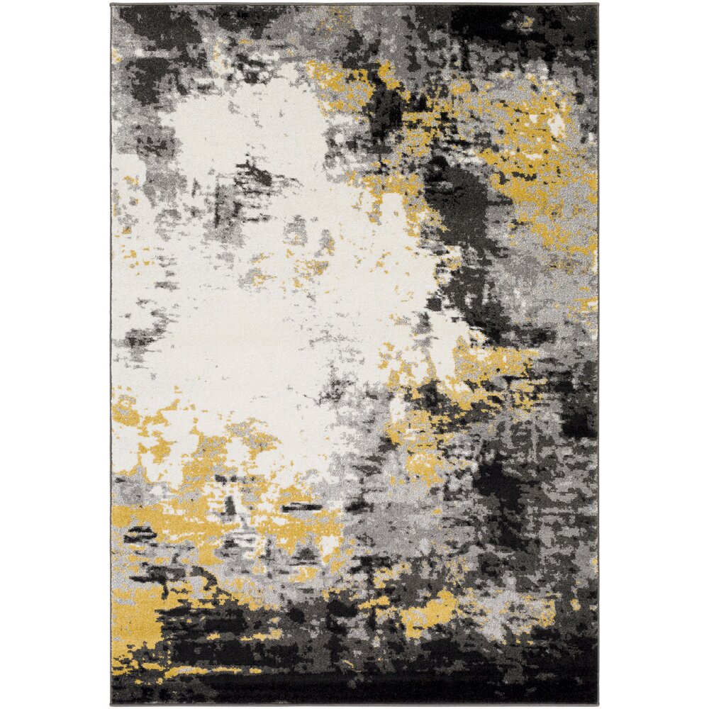 Varick Gallery Shuff Charcoal/Mustard Yellow/Grey Area Rug ...