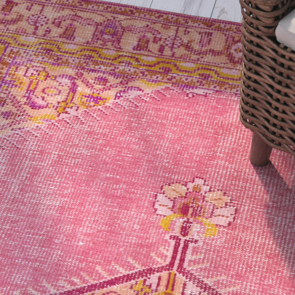 Bungalow Rose™ Ritesh Hot Pink/Gold Oriental Area Rug & Reviews Wayfair