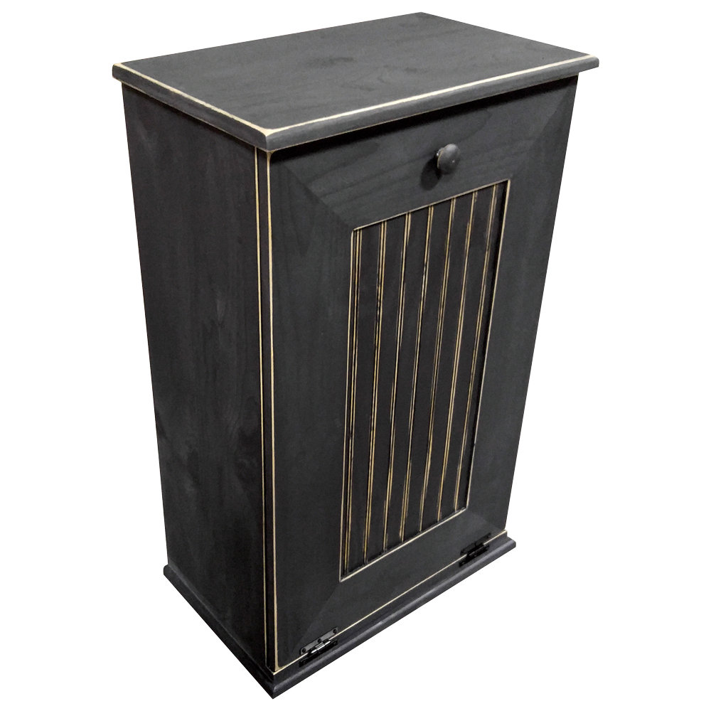Rebrilliant Manual Wooden 10.25 Gallon Pull Out Trash Can ...