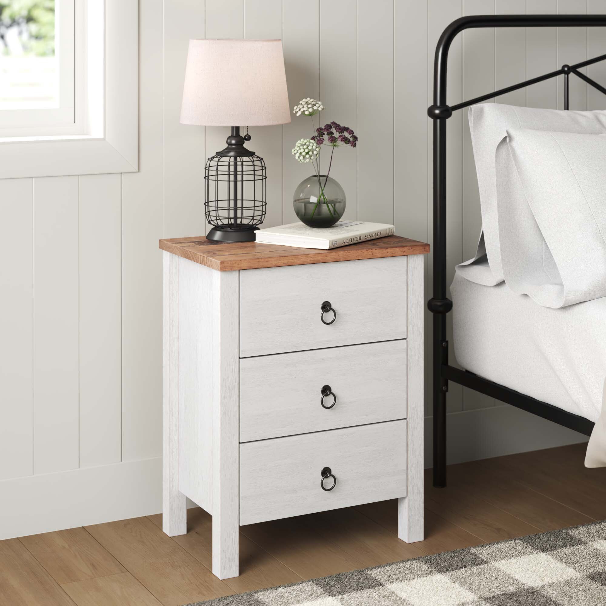 Wood Dresser Chest Cabinet w/3 Drawers Storage Bedroom Furniture Nightstand 