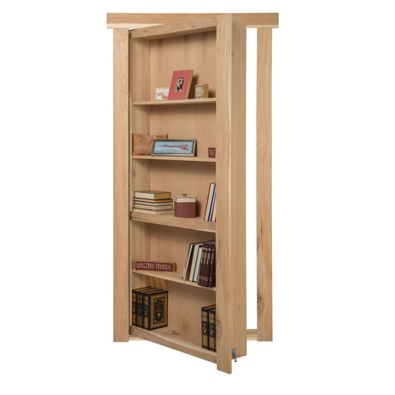 Murphydoorinc Hickory Primed Wood Hidden Door Wayfair