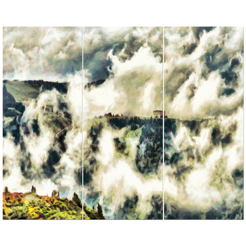 East Urban Home House Under The Clouds Oil Painting Print Multi