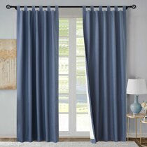 Mi-Zone Blue Curtains for Living Room 42x84 Casual Grommet Room Darkening Curtains for Bedroom 2-Panel Pack Solid Cobi Window Curtains 