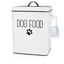 Morezi Dog Cat Food Storage Container Farmhouse Pet Food Treats Holder with  Lid and Scoop, Perfect Sturdy Canister Tins for Kitchen Countertop, Shelf,  Great Gift for Pet Owners Dog Food White