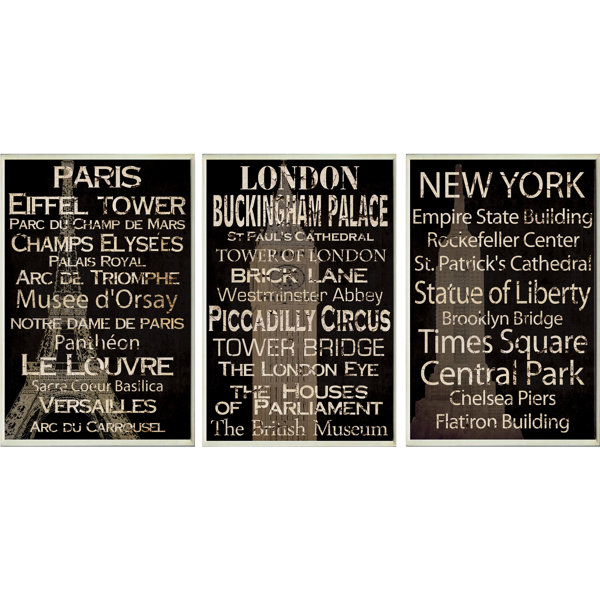 London Paris New York Wall Art Wayfair