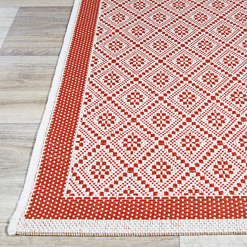 Beachcrest Home Semaja Maroon Indoor Outdoor Area Rug Reviews Wayfair