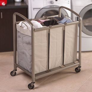 3 Compartment Laundry Hamper Wayfair Heavy Duty Laundry Hamper Sorter