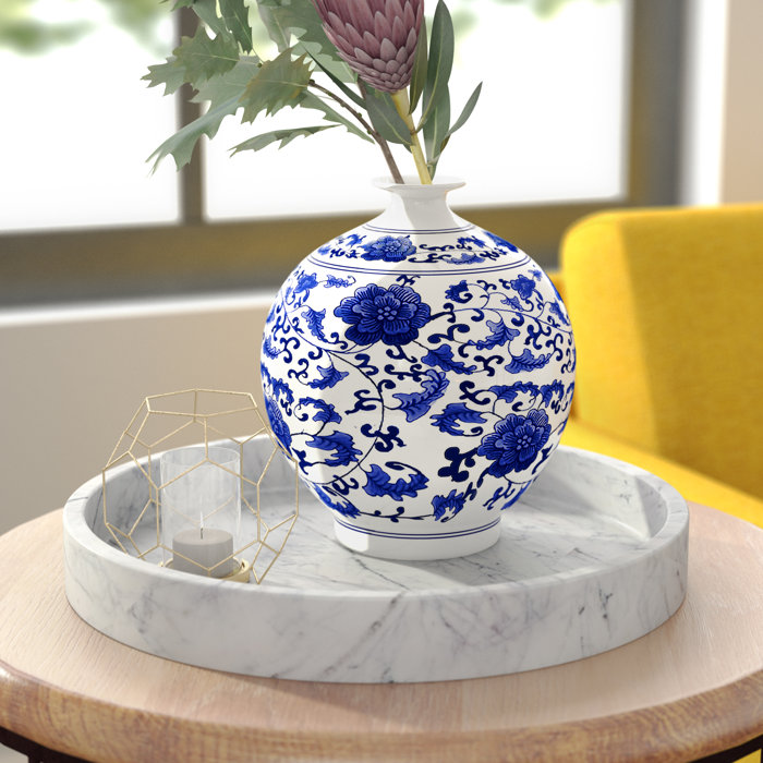 Charlton Home Otsego Floral Globe Porcelain Table Vase Reviews