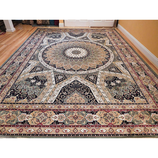 Bloomsbury Market Yarnell Living Room Hand Knotted Silk Green Beige Rug Reviews Wayfair
