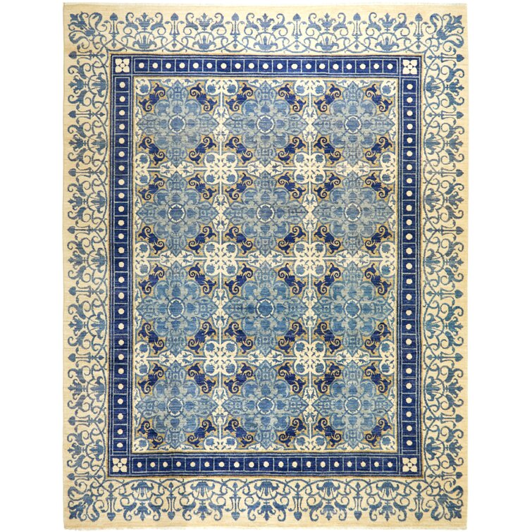Solo Rugs Suzani Contemporary Hand Made Hand Knotted One-of-a-Kind Floral Ivory Indoor Living Room Bedroom Kitchen Area Rug Carpet 4x6 