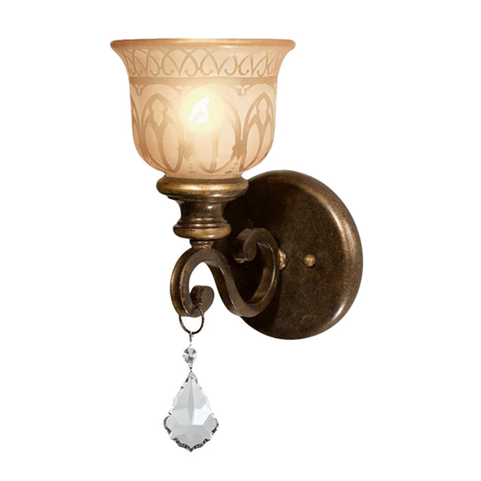 Crystorama Norwalk 1 Light Bronze Umber Armed Sconce Wayfair