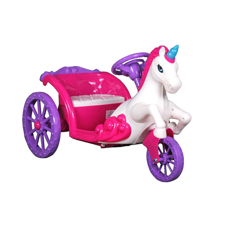 Best Ride On Cars Unicorn Carriage Ride On 6v Pink/purple | Wayfair.ca