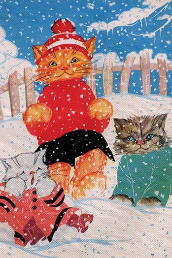 Snow Kittens - Festive Christmas Wall Decorations